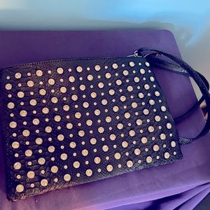 Bling, Bling, Black clutch bag with shoulder straps